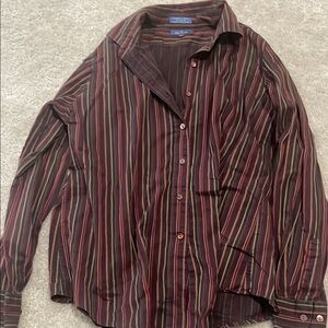 Men's Striped Button-Up Shirt - Multicolor